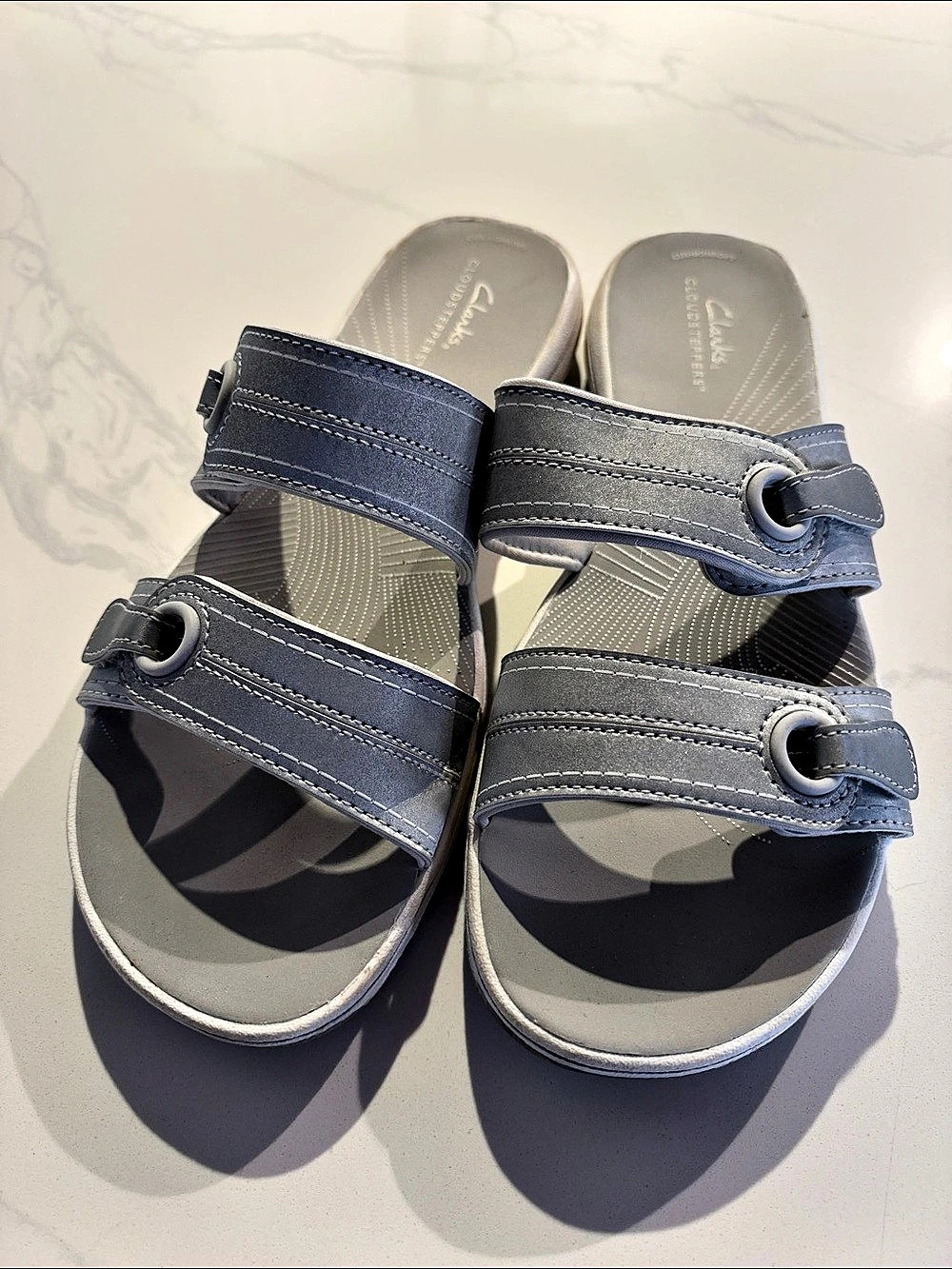Clarks CloudSteppers Double Strap Sandals in Blue